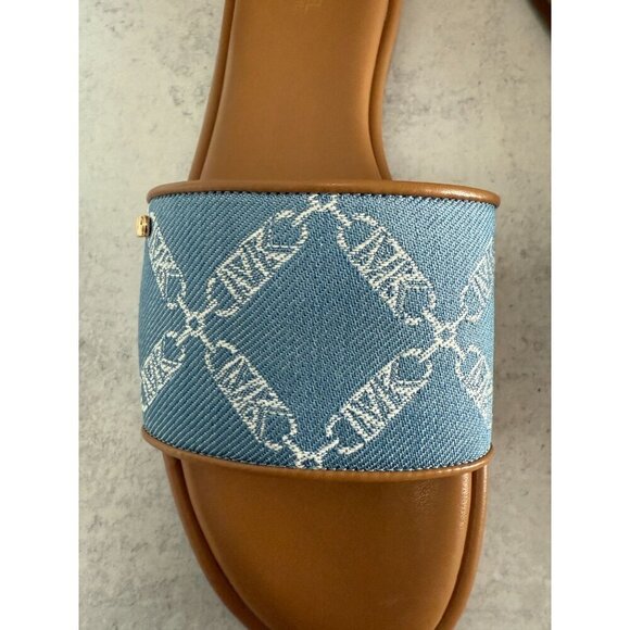 NIB Michael Kors Saylor Slide Sandals Blu Haze Mlt Slip-On Open Toe 9.5M - Picture 8 of 8